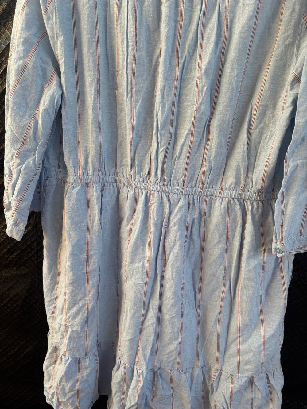 Old Navy Light Blue and Coral Striped Button-Front Dress - Picture 9 of 9